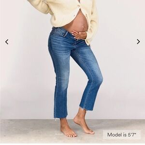 Hatch Cropped Maternity Jeans - 27 Dark Wash